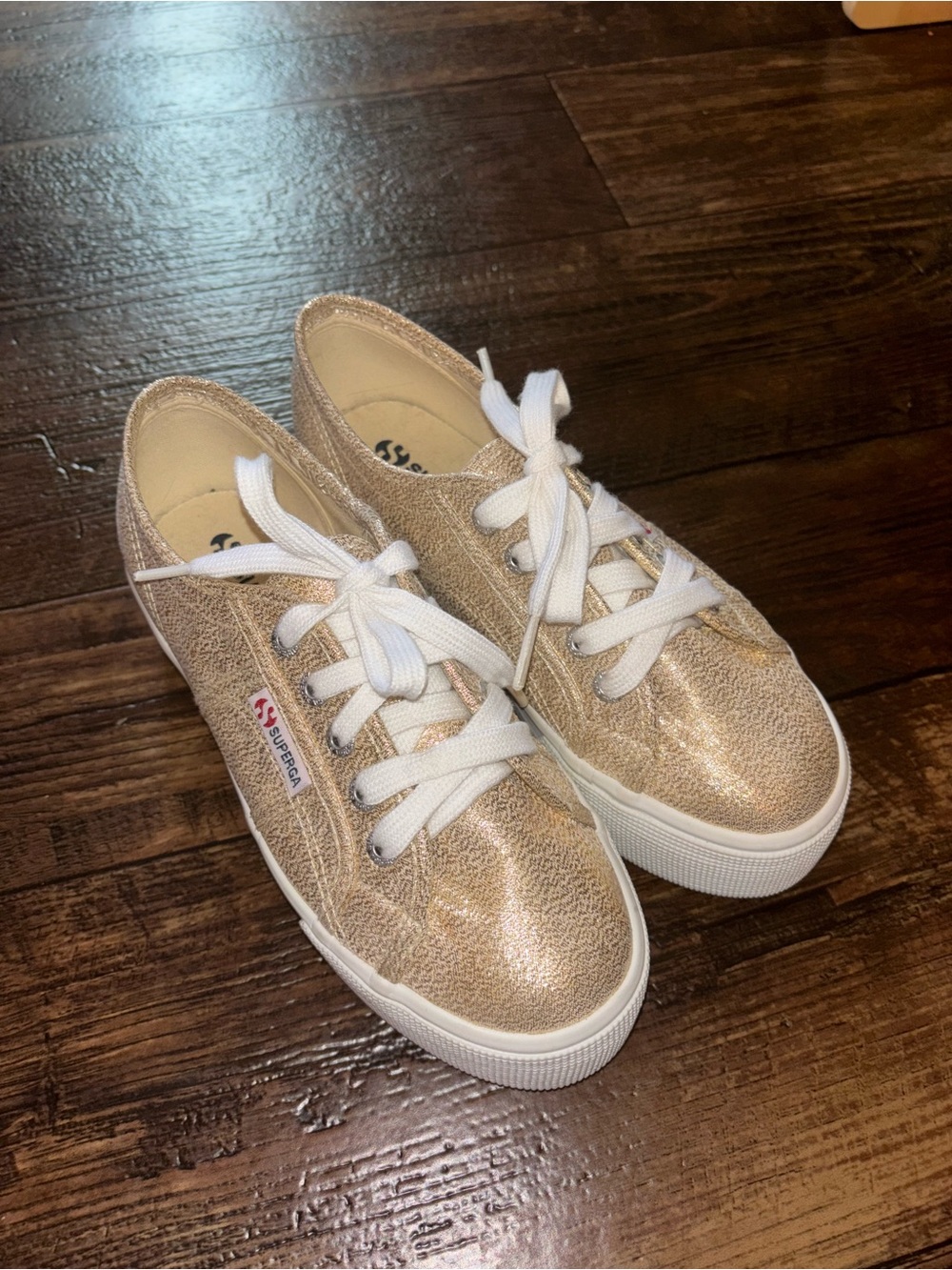 Superga Metallic Rose Gold Low-Top Platform Sneakers